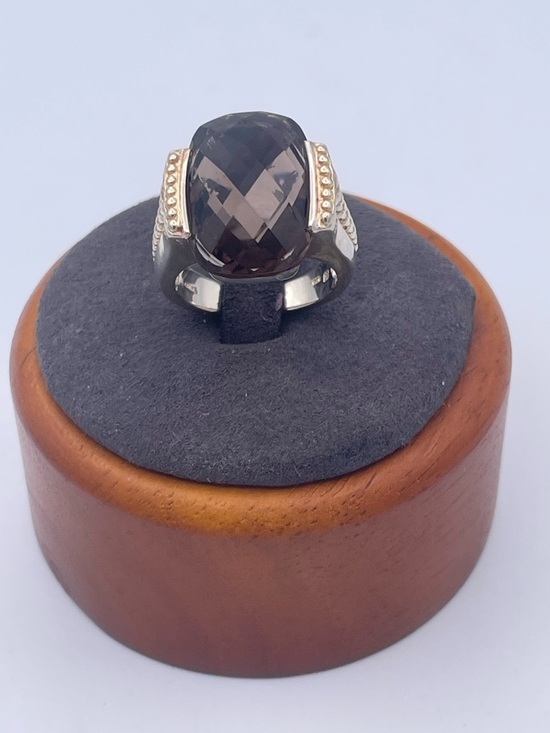 lorenzo Jewelry - Lorenzo Jewelry Sterling Silver 925 Smoky Quartz Statement Cocktail Ring Size 8